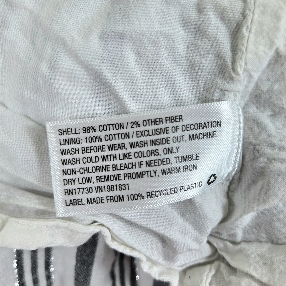 Cat & Jack Girl White Gray Striped Sleeveless Embroidered Tiered Sundress Medium